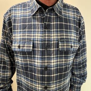 Men's L.L. Bean Flannel Plaid Fleece Lained Jacket Sz XL-Tall 100% Cotton Light